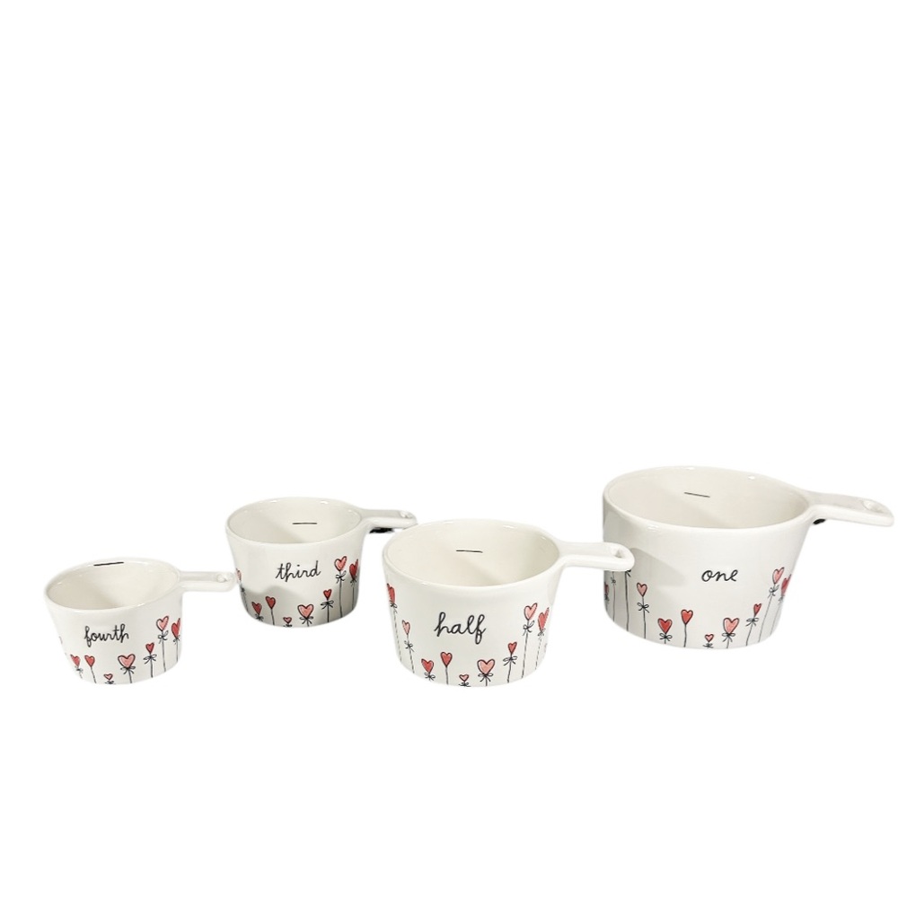 NEW HTF Rae Dunn HEART BALLOON w/Handle Valentine’s Day Measuring Cups Set/4 - Picture 4 of 6